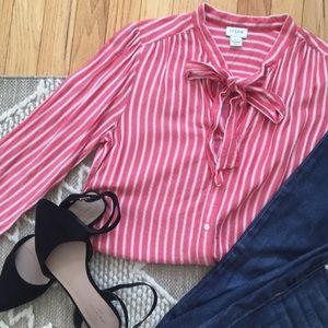 J Crew Red&White stripped top